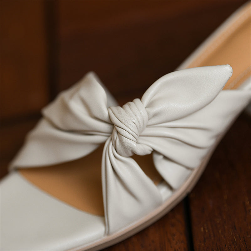 Ava | Elegant Pleated Leather Women's Sandals with Square Heel 3