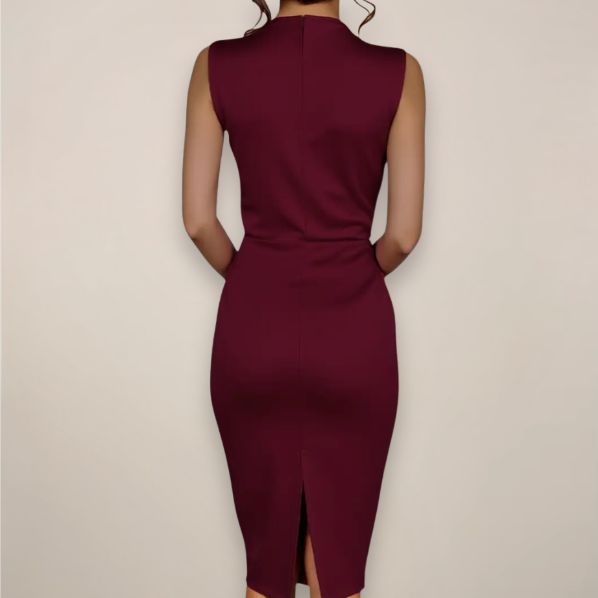 Ava | Elegant Sleeveless Midi Wedding Guest Dress 1