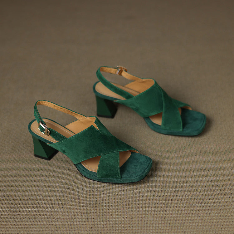 Ava | Stylish Black Suede Block Heels for Women 7