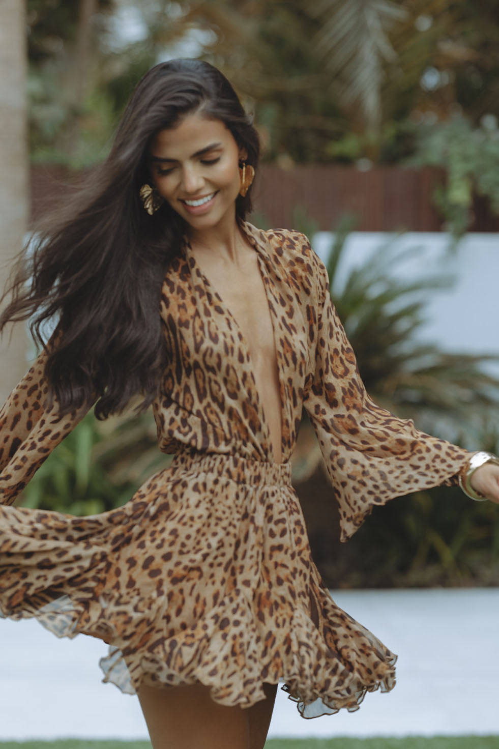 Charlotte | Women's Dress - Summer Mini Dress with Puff Sleeves 0