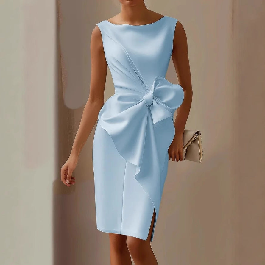 Chic Collection | Women's Dress for Weddings & Cocktail Events with Oversized Bow 3