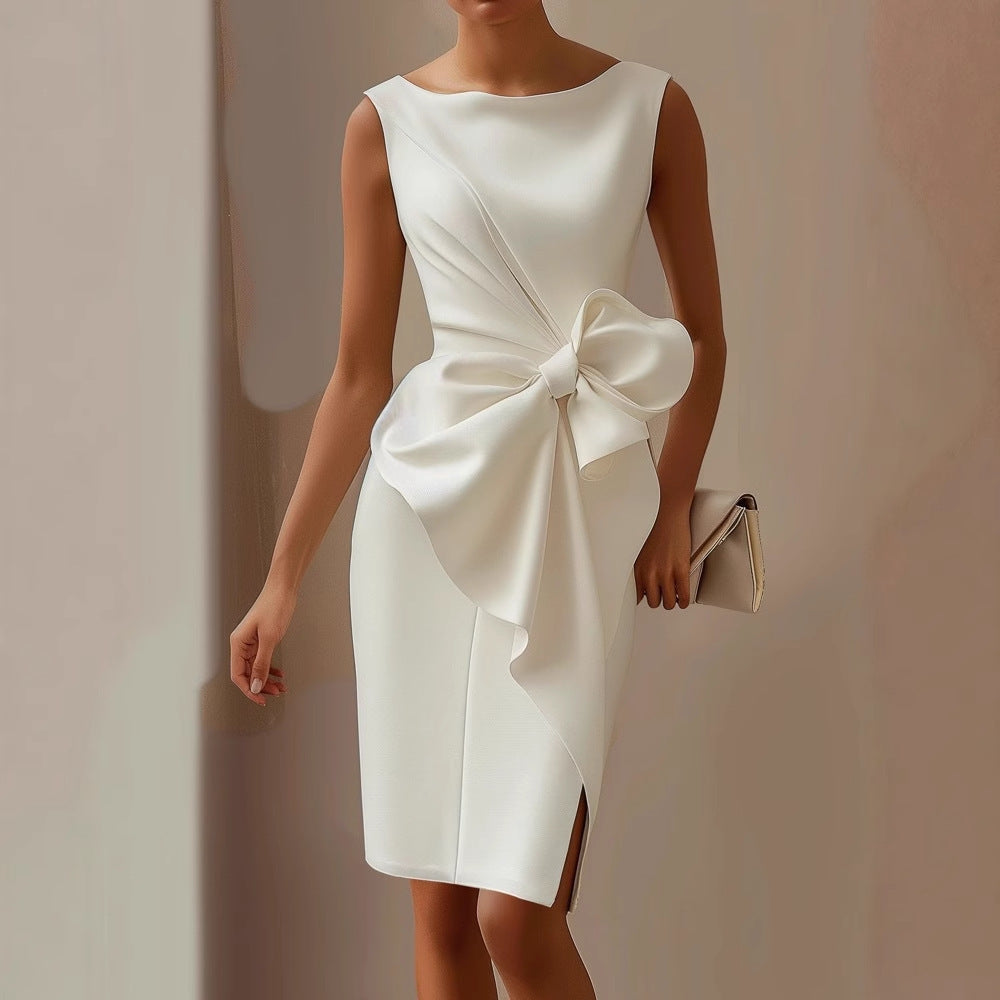Chic Collection | Women's Dress for Weddings & Cocktail Events with Oversized Bow 6