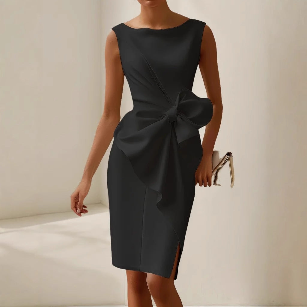 Chic Collection | Women's Dress for Weddings & Cocktail Events with Oversized Bow 9