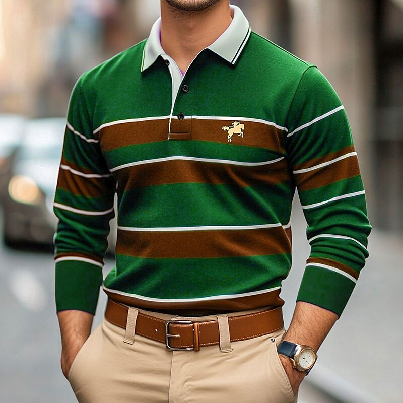 Classic Collection | Men's Long Sleeve Polo Shirt with Soft Stretch Fabric 3