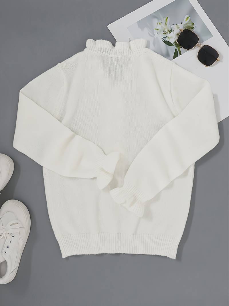 Darcey Collection | Women's Ruffle Blouse with Decorative Buttons 1