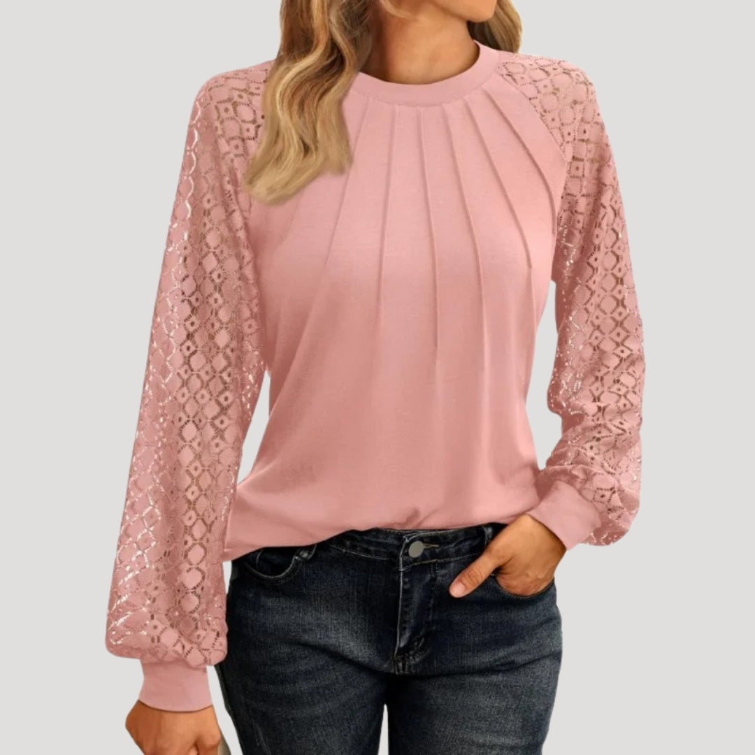 Elegant Casual | Women's Top with Long Sleeves & Soft Relaxed Fit 0
