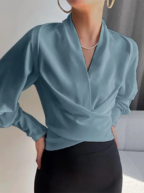 Elegant Collection | Women's White Blouse with Puff Sleeves Design 0
