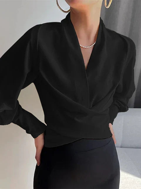 Elegant Collection | Women's White Blouse with Puff Sleeves Design 4