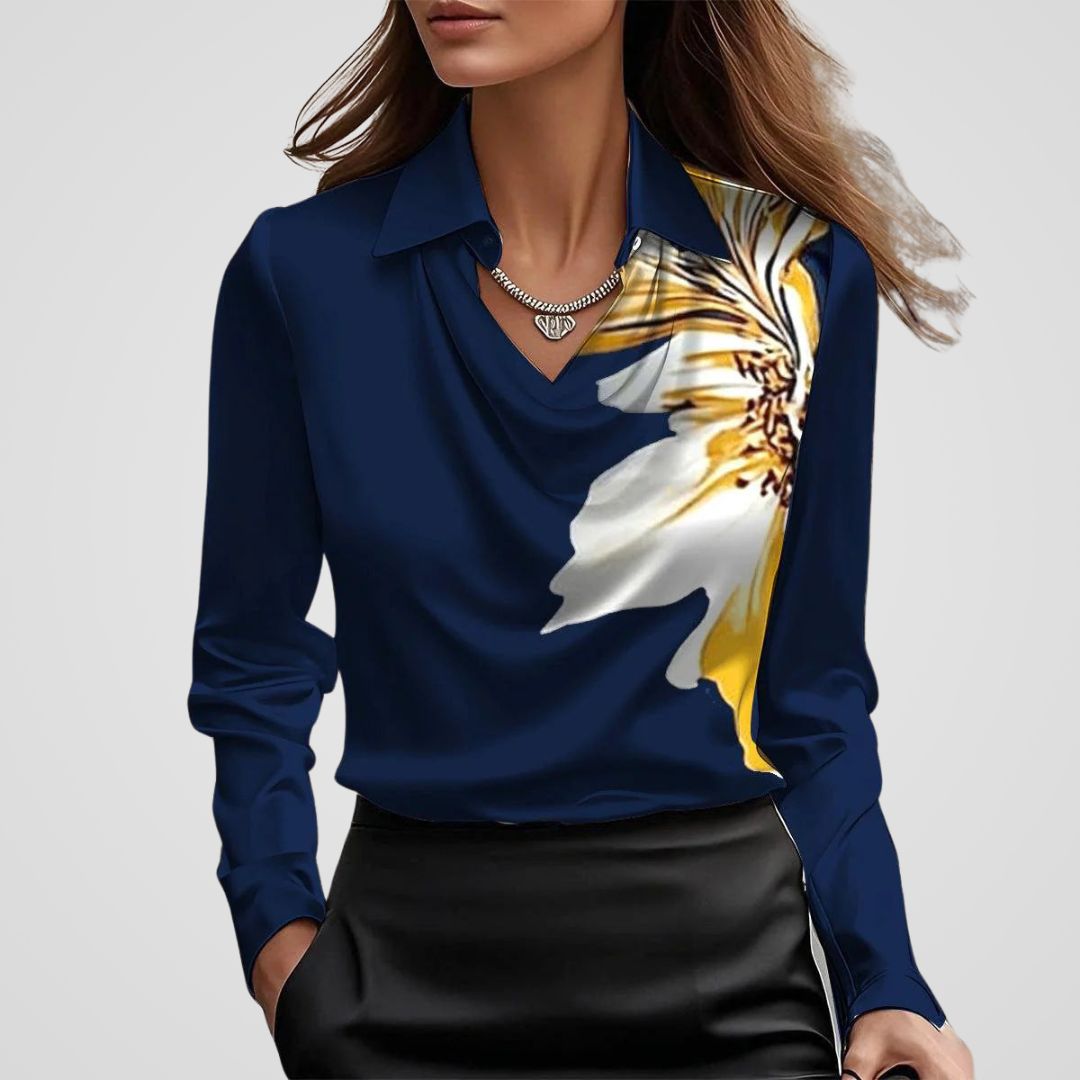 Elegant Draped Satin Blouse | Women's Blouse with Timeless Design 10