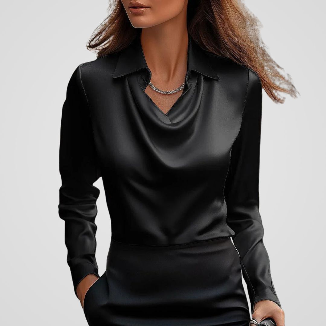 Elegant Draped Satin Blouse | Women's Blouse with Timeless Design 4