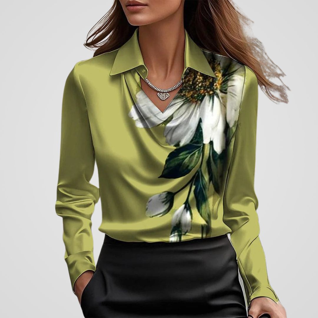 Elegant Draped Satin Blouse | Women's Blouse with Timeless Design 6