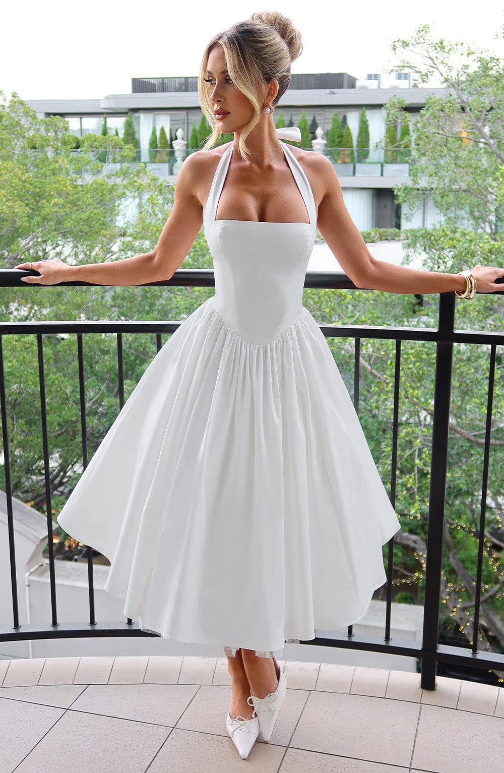 Ella | Chic Halter Midi Dress for Wedding Guests 0