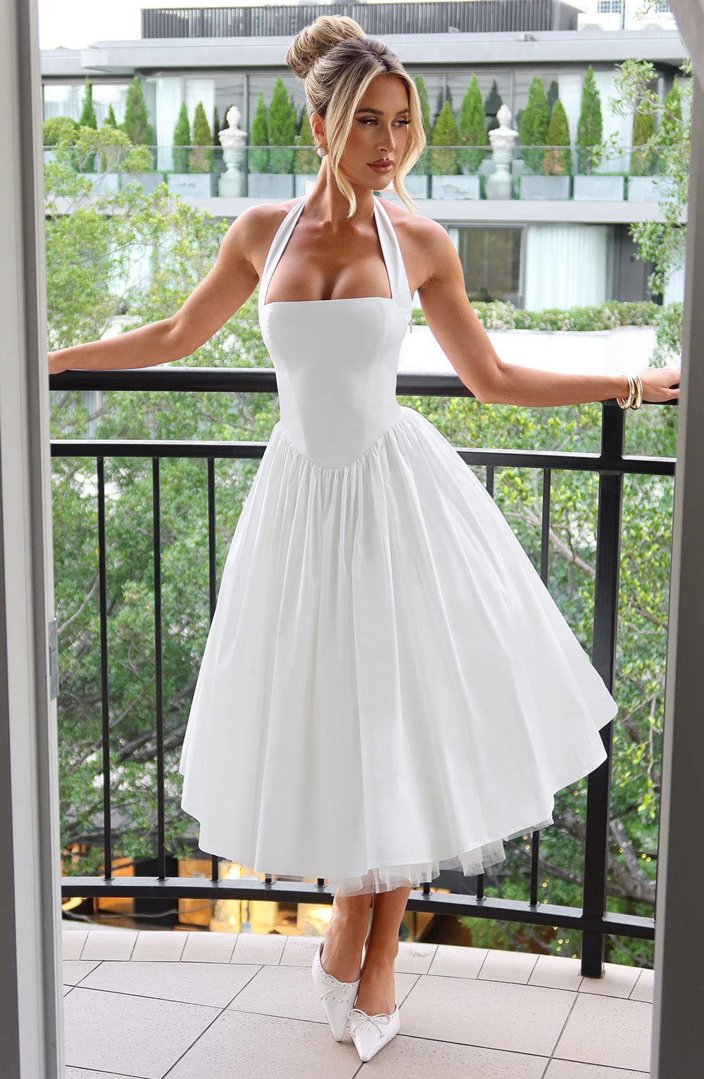 Ella | Chic Halter Midi Dress for Wedding Guests 1