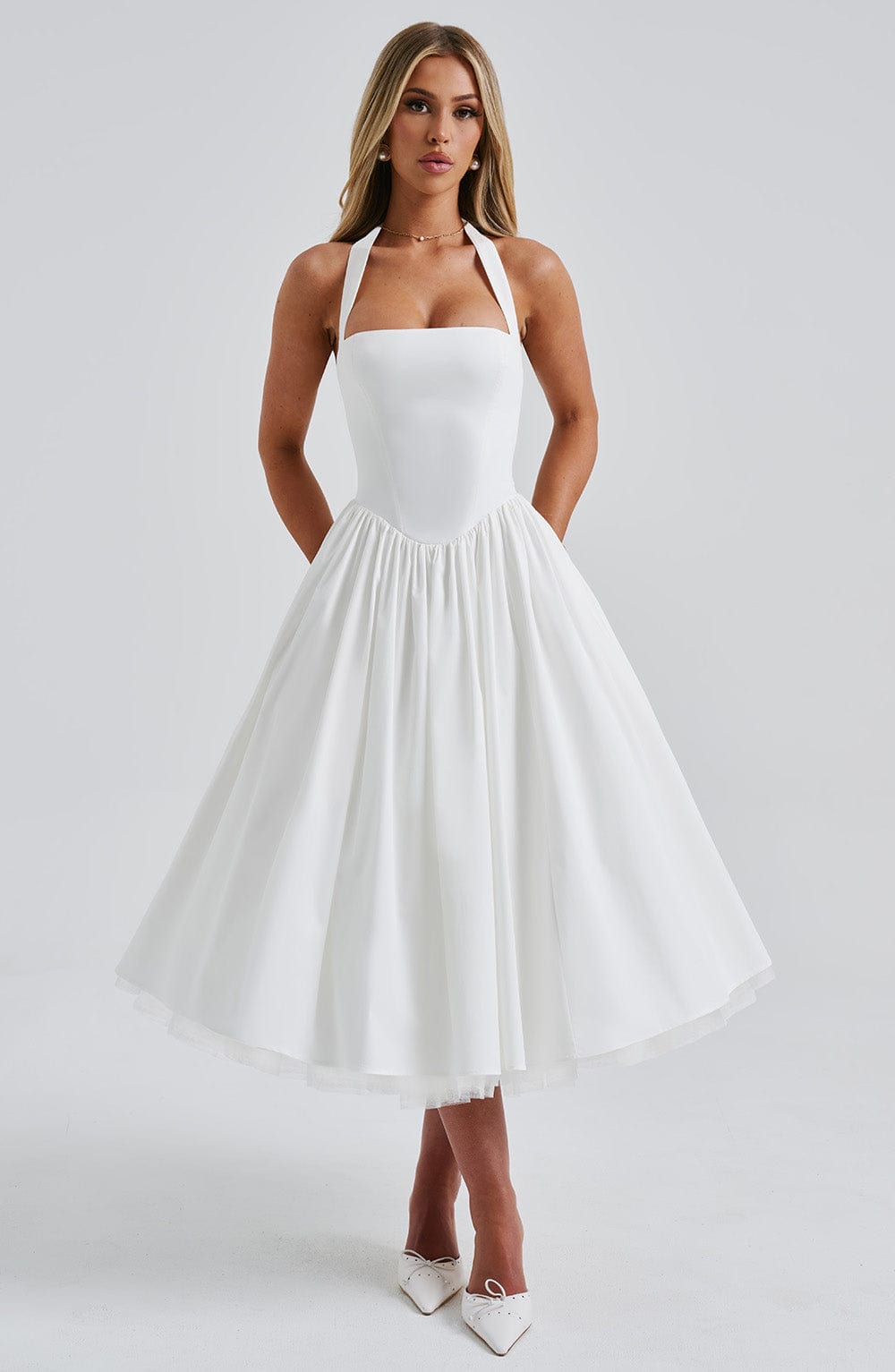Ella | Chic Halter Midi Dress for Wedding Guests 4