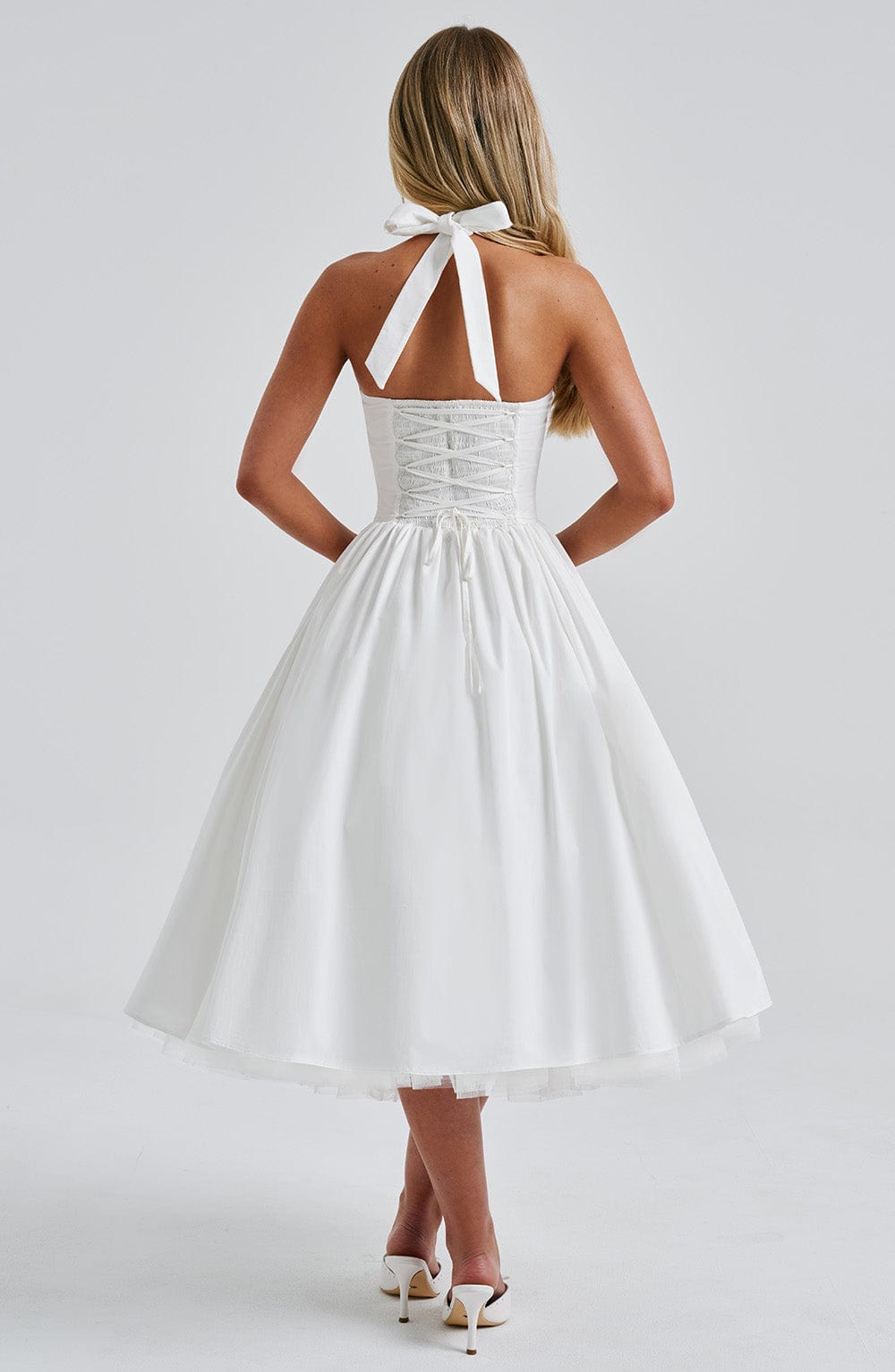 Ella | Chic Halter Midi Dress for Wedding Guests 7