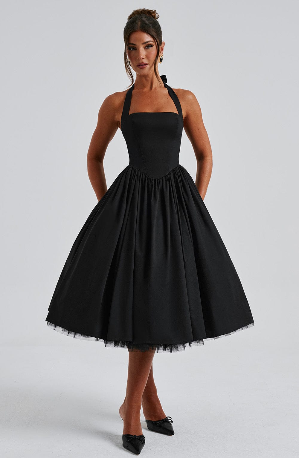 Ella | Chic Halter Midi Dress for Wedding Guests 8