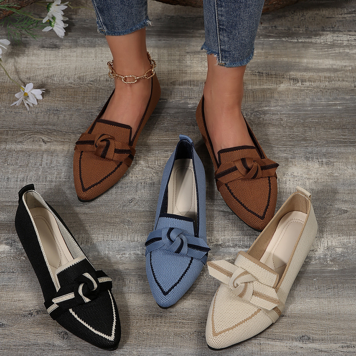 Ella | Elegant Lightweight Knit Flats 1