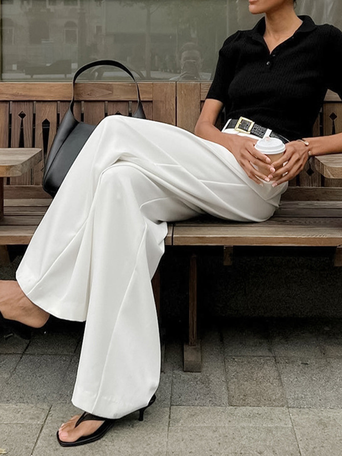 Ella | Stylish Black Wide Leg Trousers for Women 3