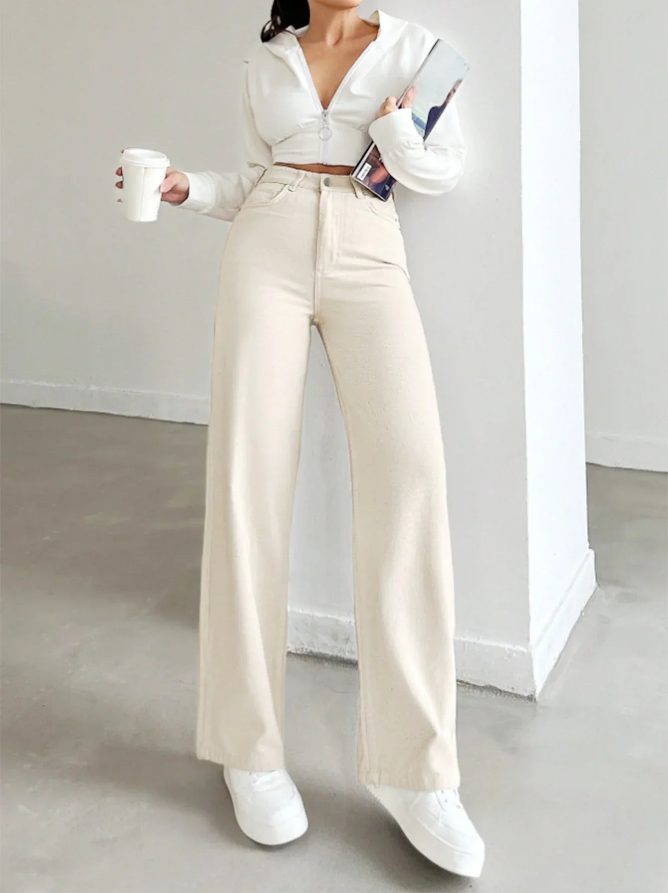 Ella | Stylish High Waist Straight Leg Pants 3