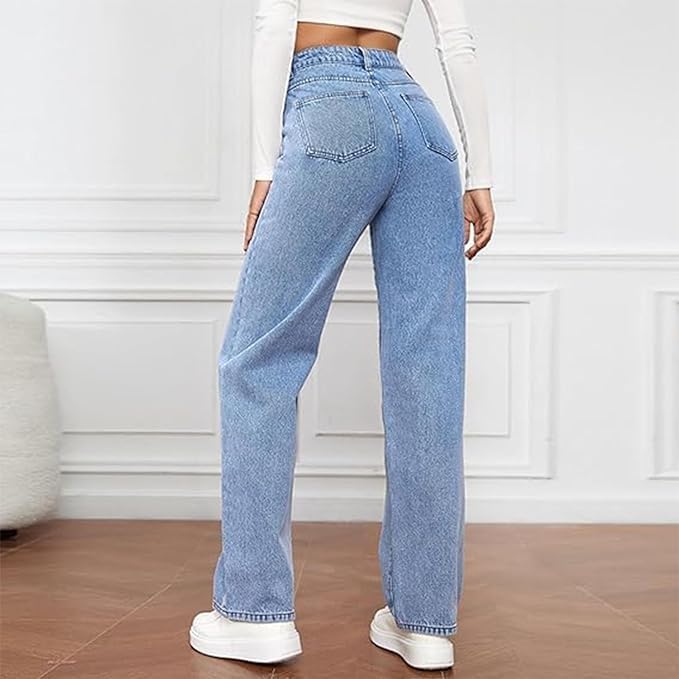 Ella | Stylish High Waisted Wide Leg Jeans for Women 4
