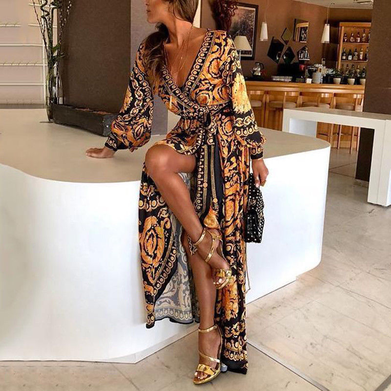 Ella | Vibrant Floral Long Sleeve Maxi Dress for Women 0