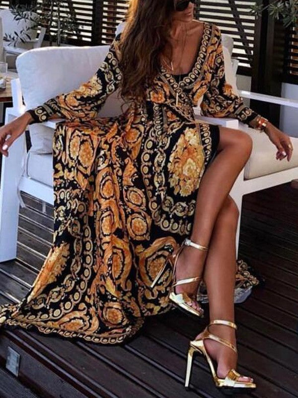 Ella | Vibrant Floral Long Sleeve Maxi Dress for Women 5