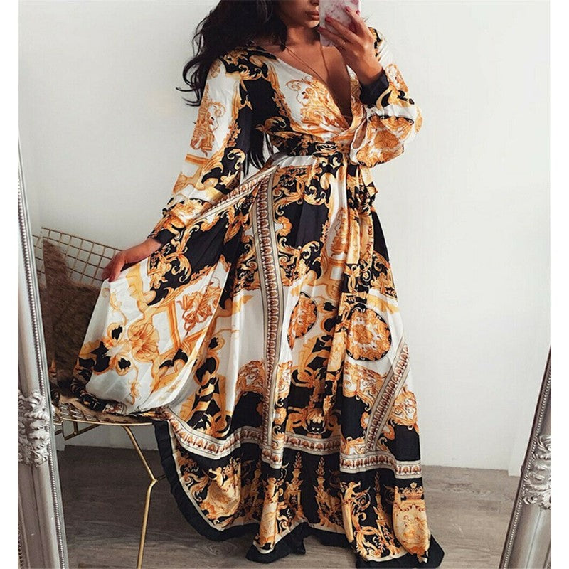 Ella | Vibrant Floral Long Sleeve Maxi Dress for Women 6