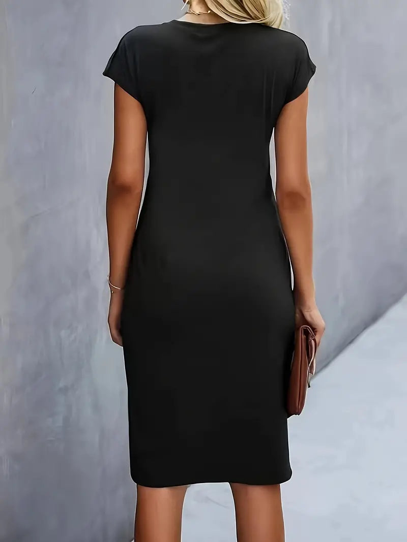 Emily | Elegant Classic Short Sleeve Bodycon Dress 1