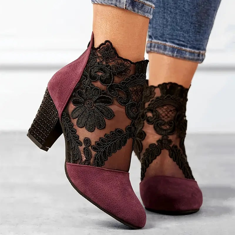 Emily | Elegant Handmade Floral Lace Heels 0