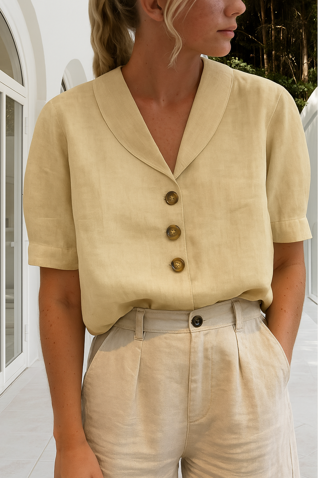 Emily | Elegant White Long Sleeve Blouse 1