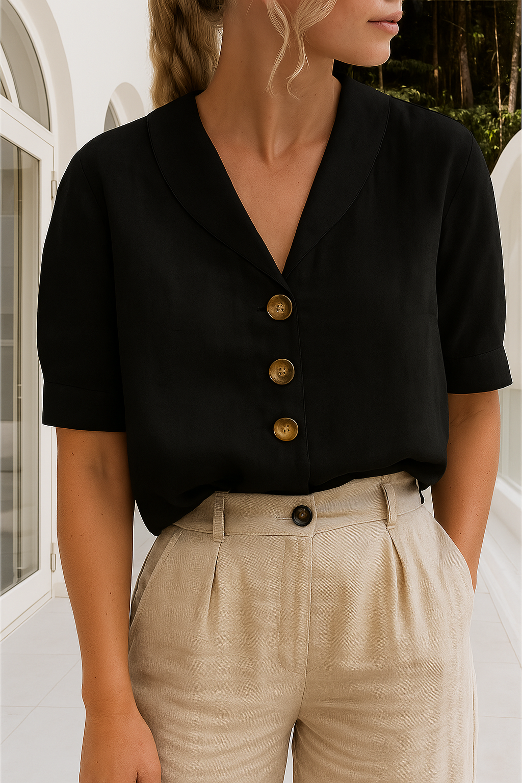 Emily | Elegant White Long Sleeve Blouse 2