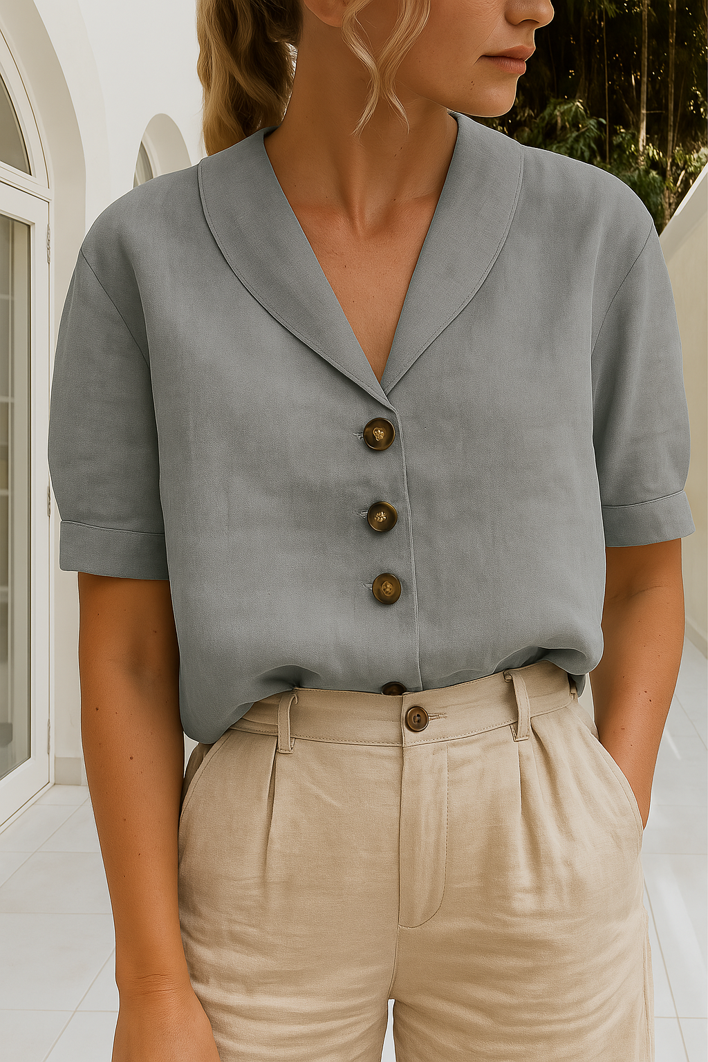 Emily | Elegant White Long Sleeve Blouse 3