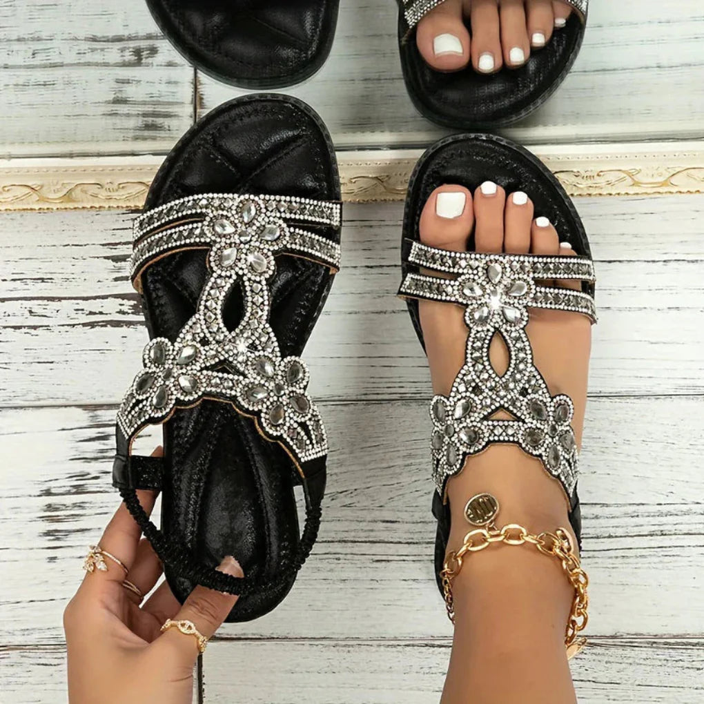 Emma | Chic Floral Flat Sandals for Women 1