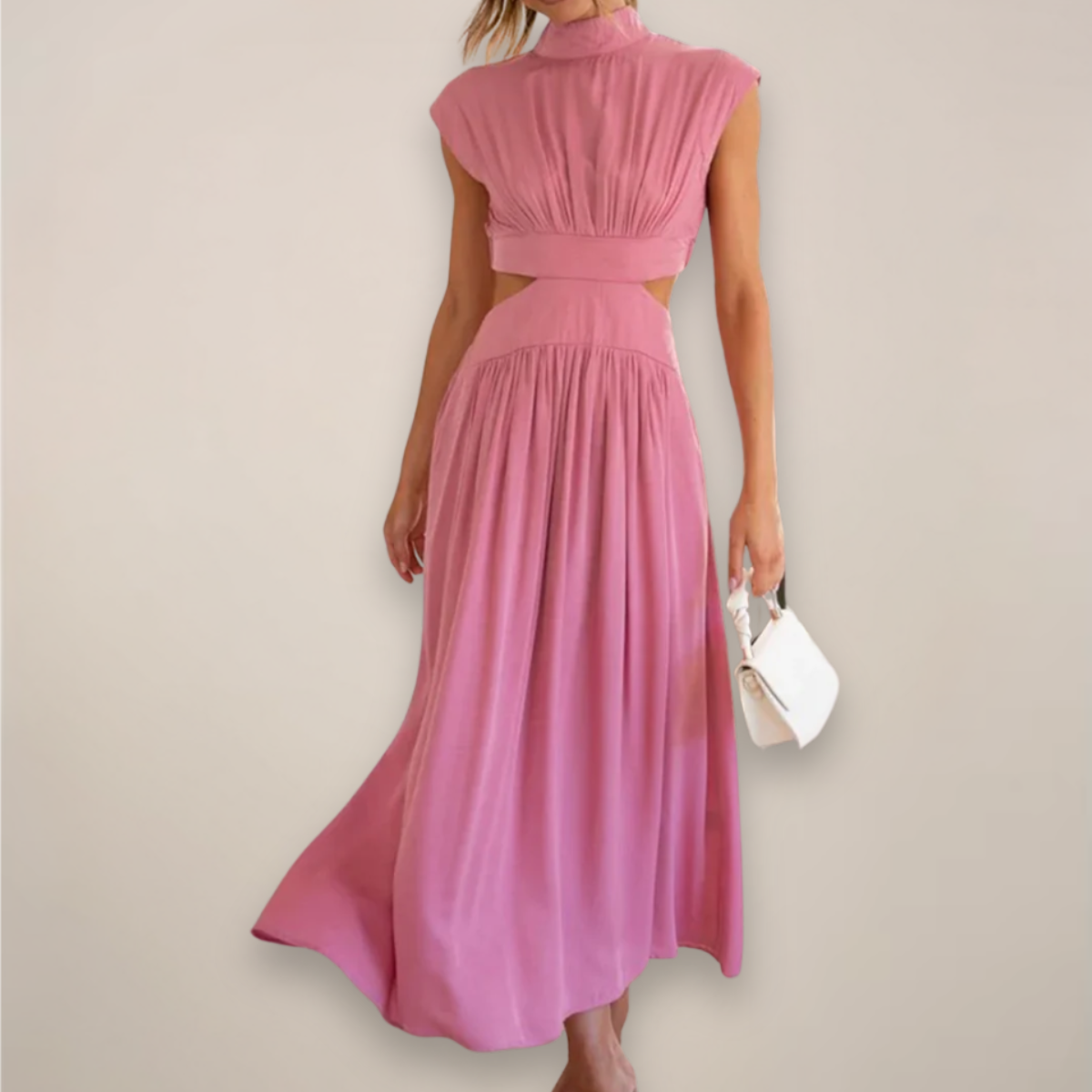 Emma | Elegant Cap Sleeve Black Maxi Dress for Women 5