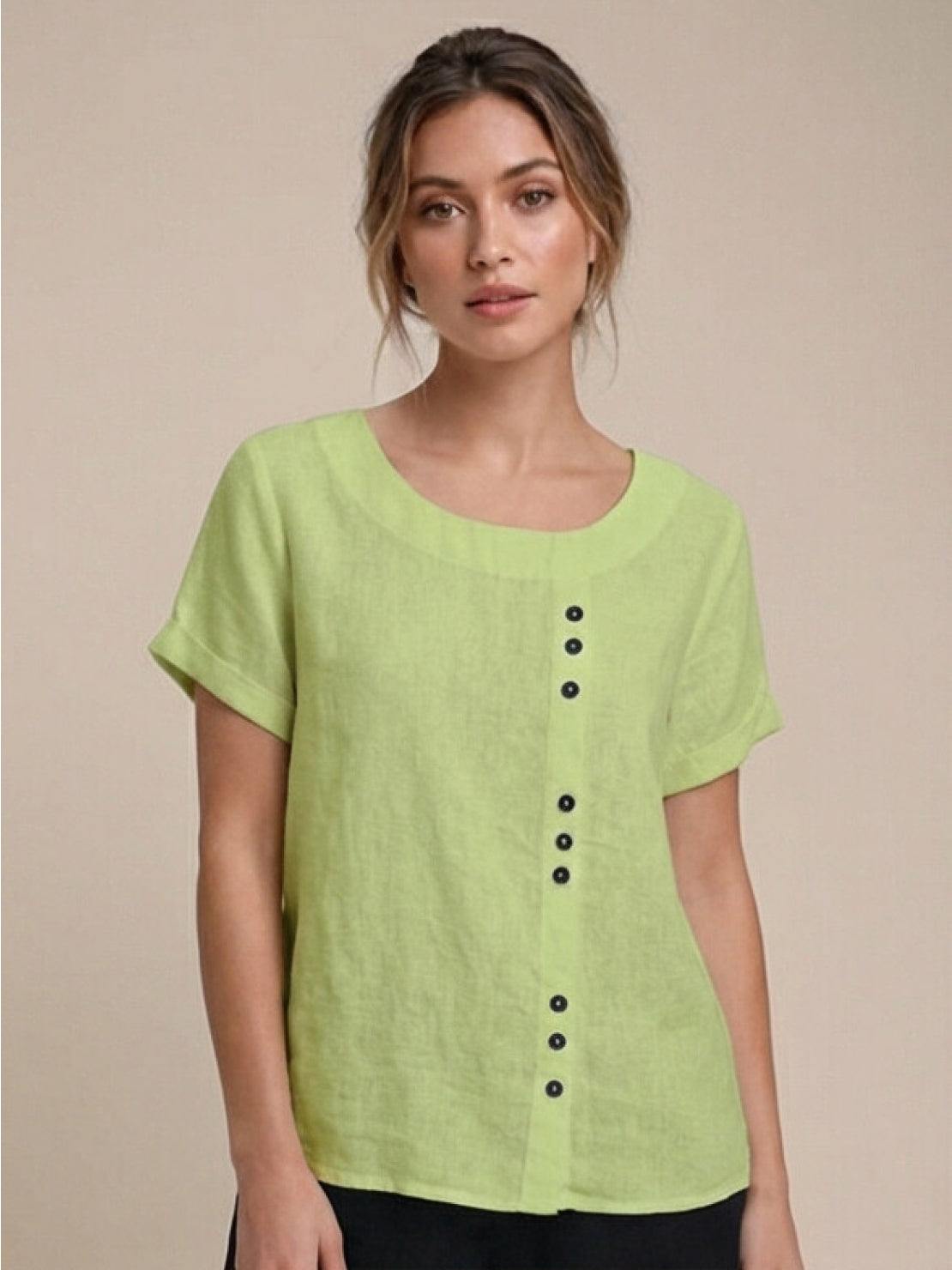 Emma | Relaxed White Linen Summer Blouse 12