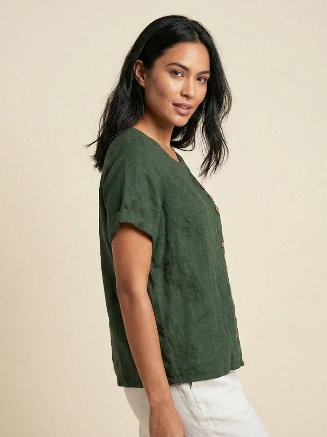 Emma | Relaxed White Linen Summer Blouse 4