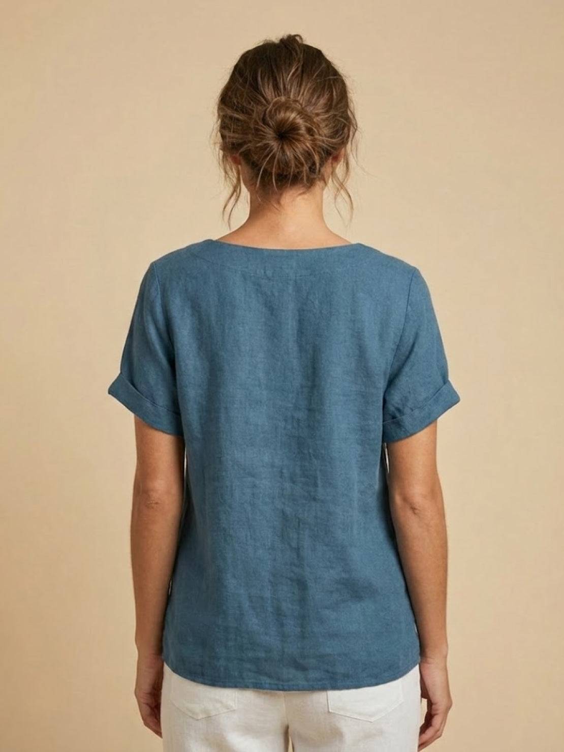Emma | Relaxed White Linen Summer Blouse 7