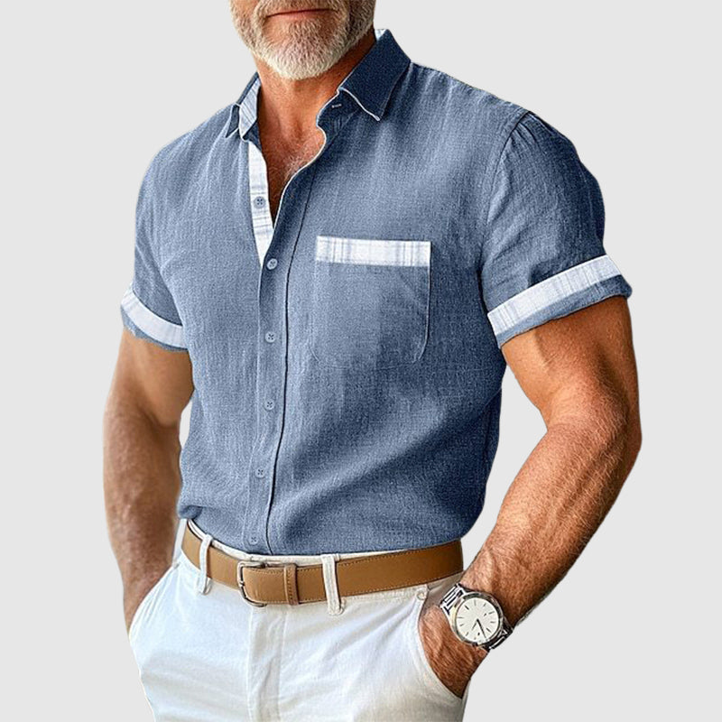 Ethan | Classic Breathable Linen Polo Shirt for Men 0