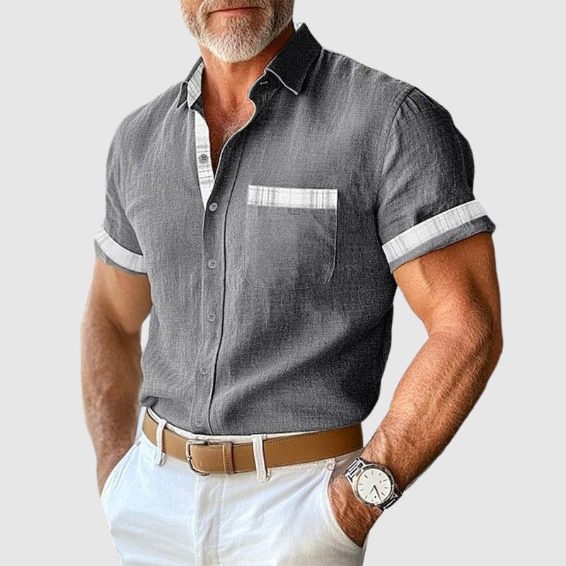 Ethan | Classic Breathable Linen Polo Shirt for Men 1