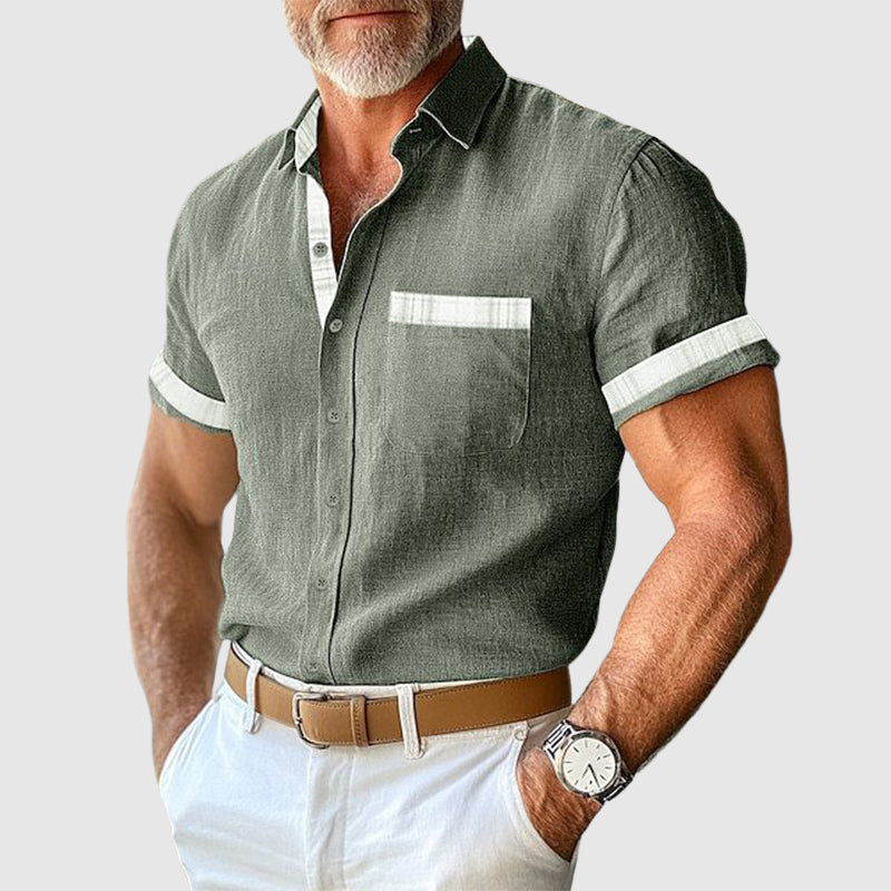 Ethan | Classic Breathable Linen Polo Shirt for Men 2