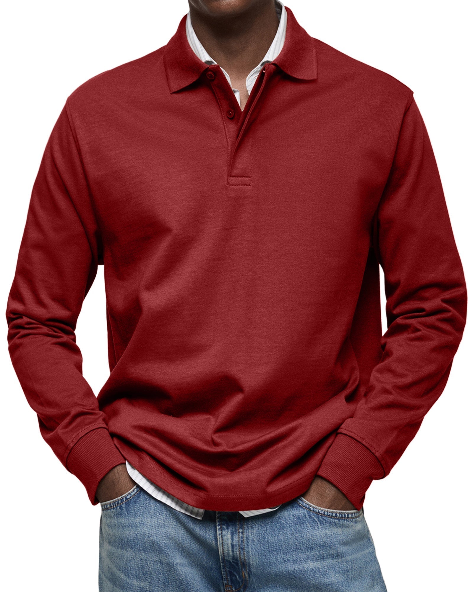 Ethan | Classic Long Sleeve Polo Shirt for Men 9
