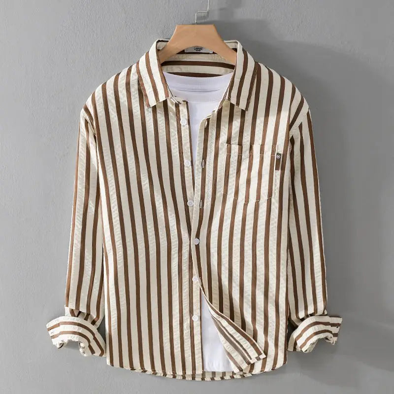 Ethan | Classic Striped Men's Dress Shirt for Casual and Formal Wear 0