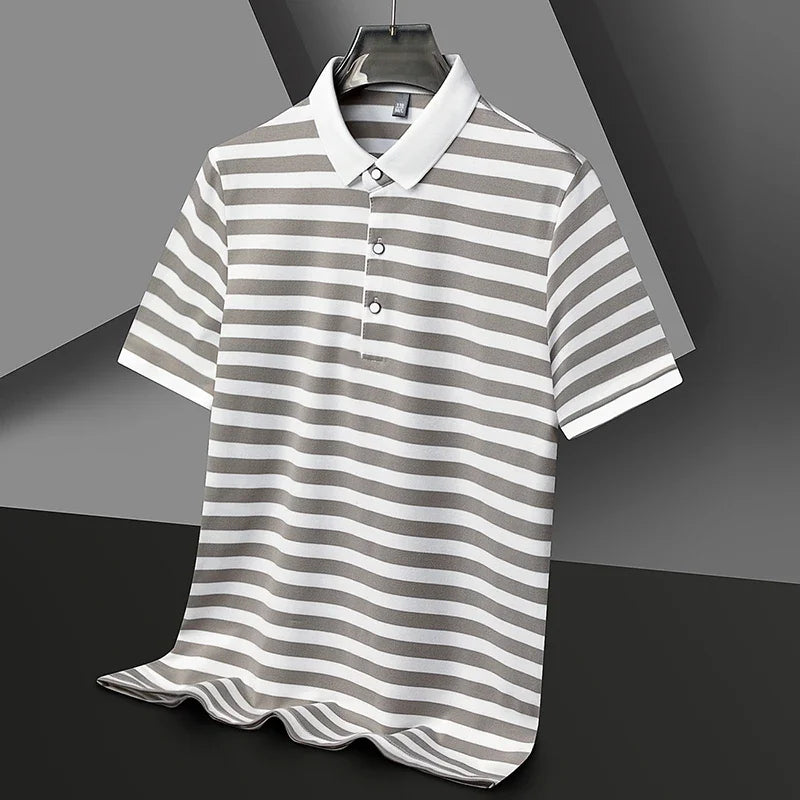 Ethan | Classic Striped Mens Polo Shirt in Soft Cotton 4