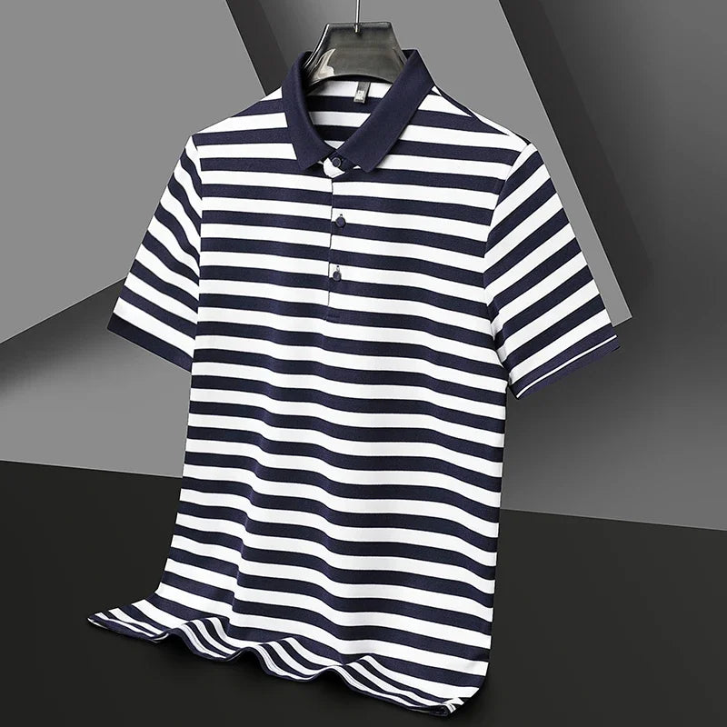 Ethan | Classic Striped Mens Polo Shirt in Soft Cotton 7
