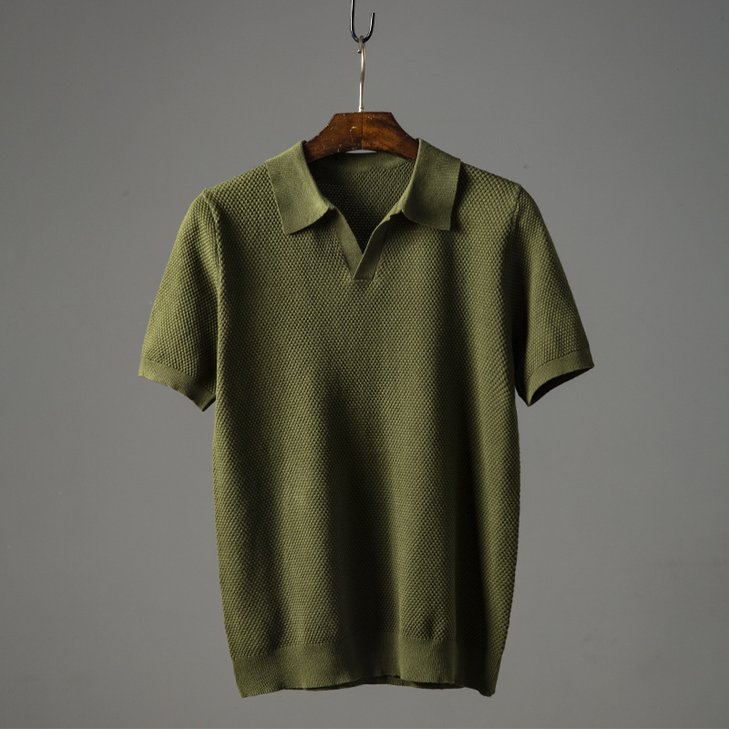 Ethan | Classic Textured Mens Polo Shirt for Effortless Summer Style 0