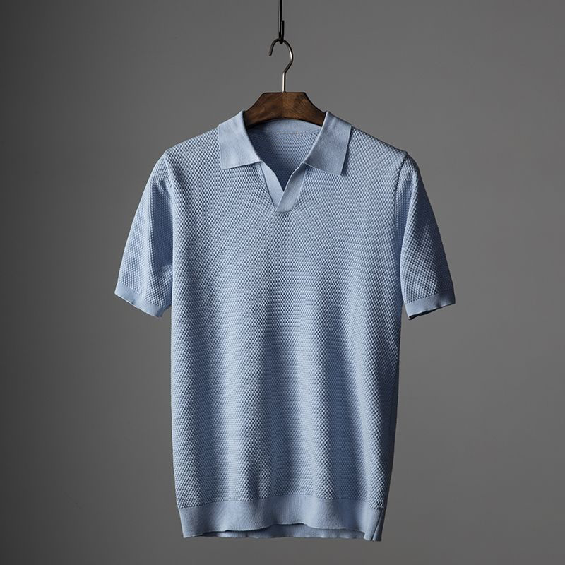Ethan | Classic Textured Mens Polo Shirt for Effortless Summer Style 2