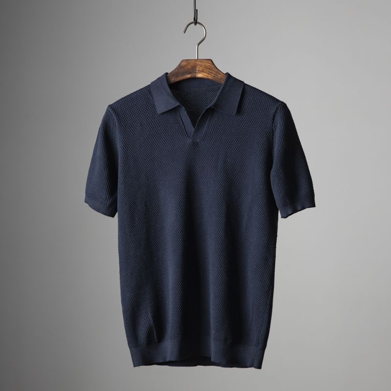 Ethan | Classic Textured Mens Polo Shirt for Effortless Summer Style 3