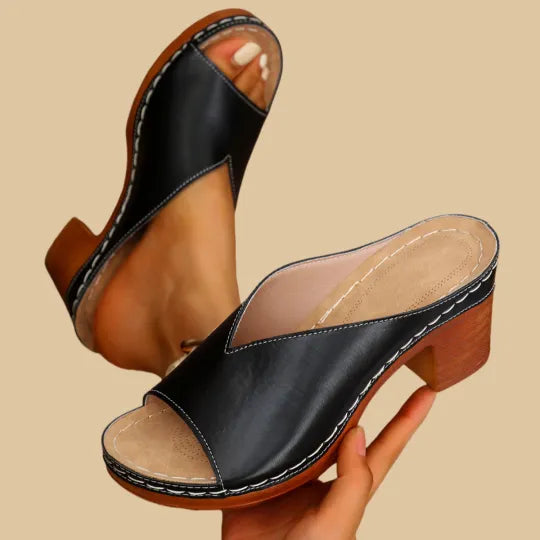 Ethan | Comfortable Orthopaedic Chunky High Heel Sandals 2