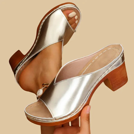 Ethan | Comfortable Orthopaedic Chunky High Heel Sandals 4