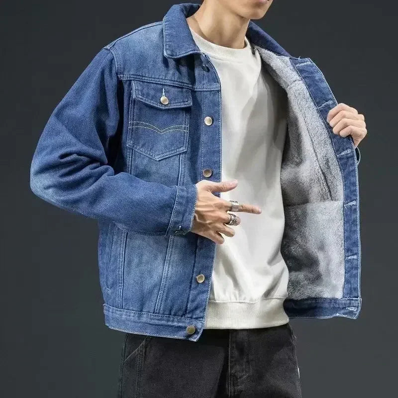 Ethan | Cozy Sherpa Lined Denim Jacket for Men 3